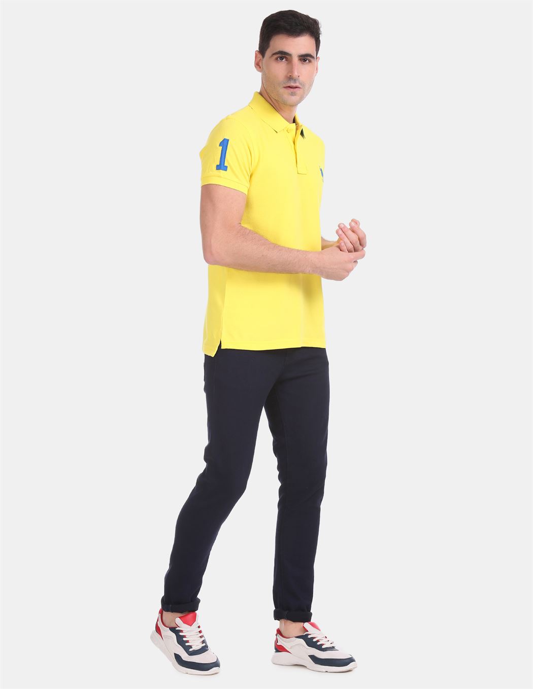 U.S.Polo Assn. Men Casual Wear Yellow T-Shirt